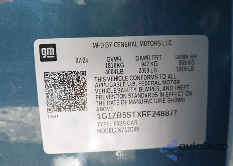 2024 Chevrolet Malibu Fwd Ls from USA, damaged, VIN 1G1ZB5STXRF248877